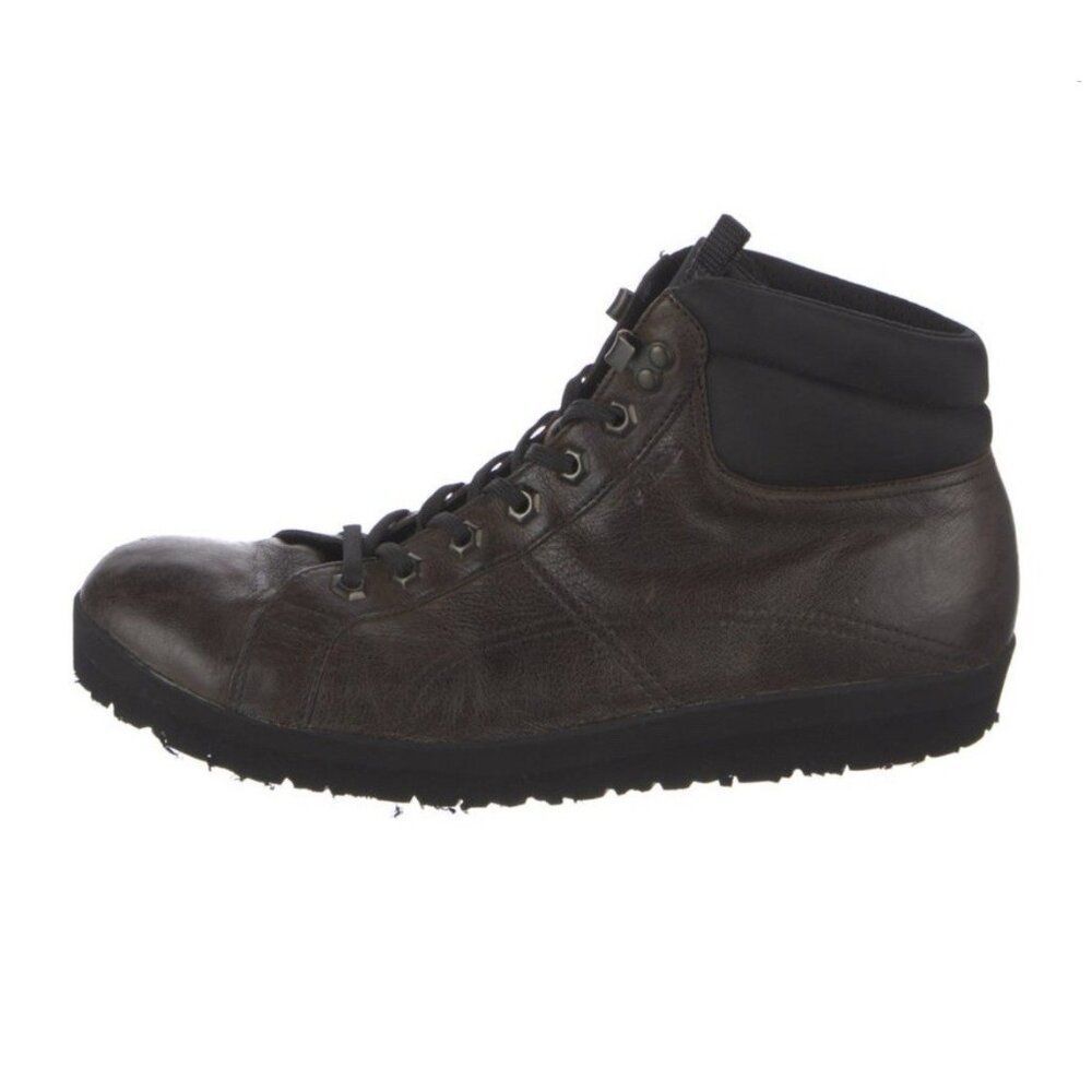 Prada Sport Authentic Mens Brown Leather High Top Ankle Boots Sneakers 7